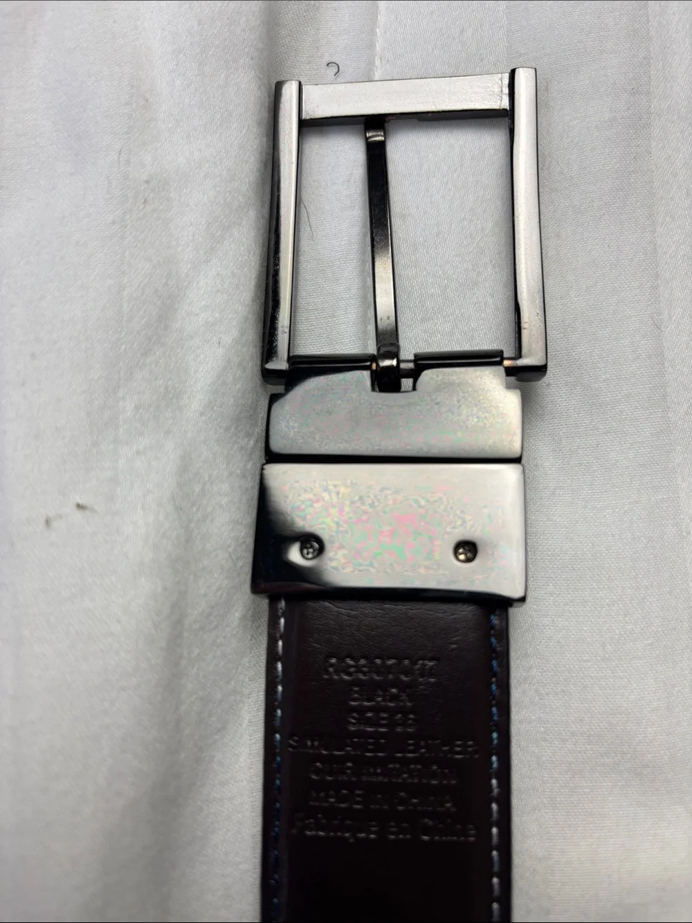 Robert Graham Black Embossed Leather Belt with Silver Buckle